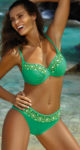 Zelené dámské glamour dvoudílné plavky