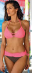 Růžové dámské dvoudílné push-up plavky s elastickými strapsy
