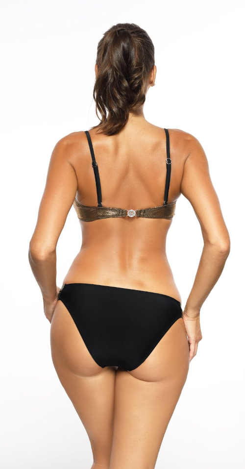 bikiny s push-up efektem zlato-černé