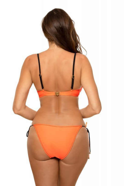 oranžovo-černé dvoudílné plavky