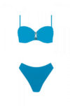 Modré dvoudílné plavky s kosticemi a decentní ozdobou
