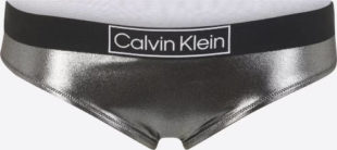 Smyslné lesklé stříbrné plavkové bikiny Calvin Klein