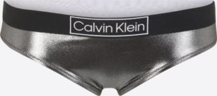 Smyslné lesklé stříbrné plavkové bikiny Calvin Klein